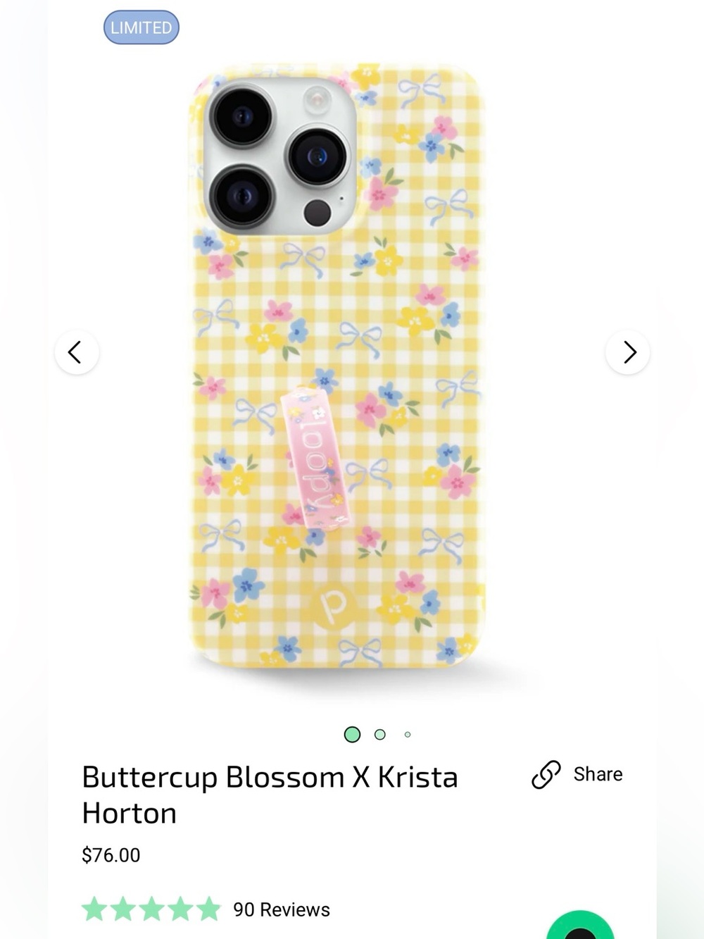 Loopy iPhone 16 Pro Max Case Limited Edition Buttercup Blossom x Krista Horton